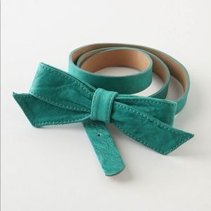 NWT Anthropologie Belle Bow Belt Turquoise M